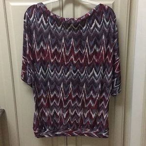 Multi colored banded bottom blouse